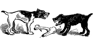 dogs fighting graphic